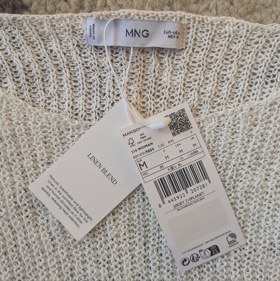 Mango MNG Fine-Knit Oversized Sweater - Off-White - Size M - NWT - Picture 5 of 7